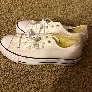 NEW white platform converse